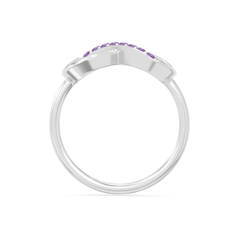 natural amethyst infinity promise rings in sterling silver 