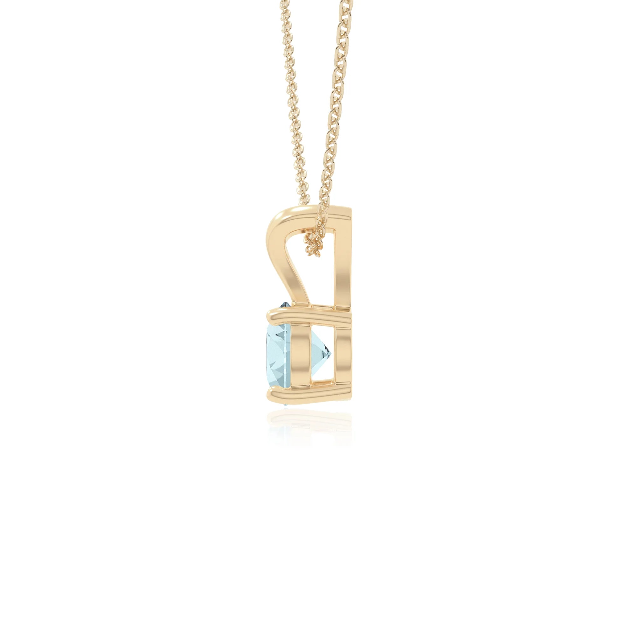 natural aquamarine v-bale solitaire necklaces in yellow gold vermeil 