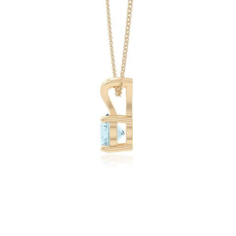 natural aquamarine v-bale solitaire necklaces in yellow gold vermeil 