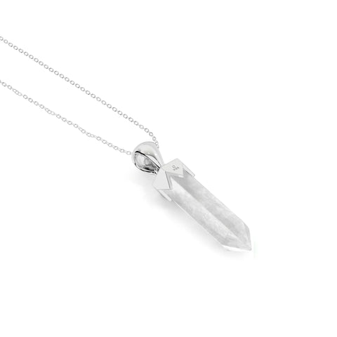 natural crystal-quartz hexagon shape pendant necklace