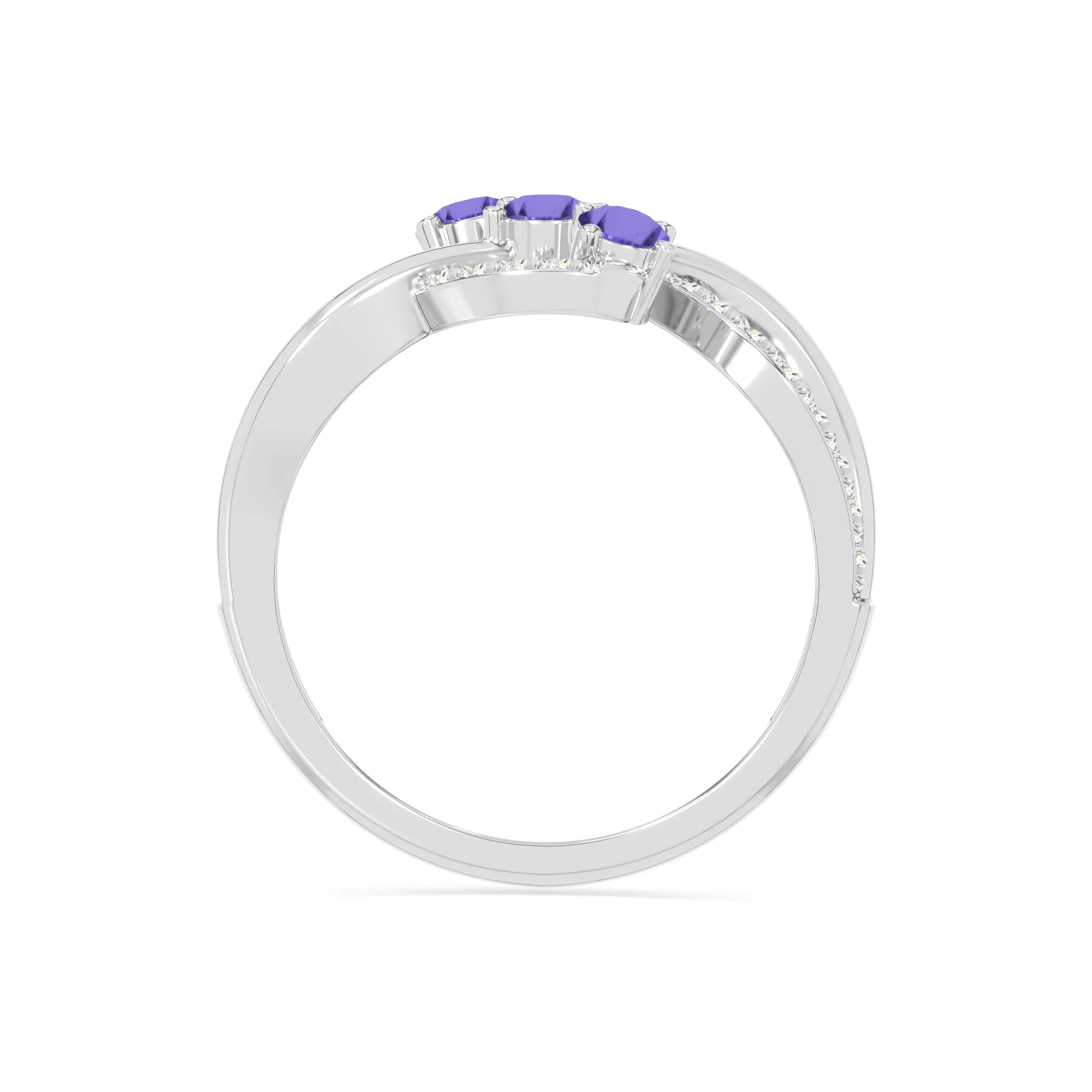 natural tanzanite infinity promise rings in sterling silver 