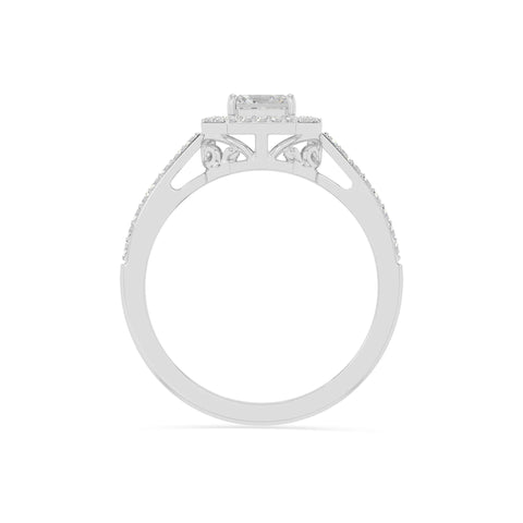 natural moissanite solitaire halo engagement rings in sterling silver 