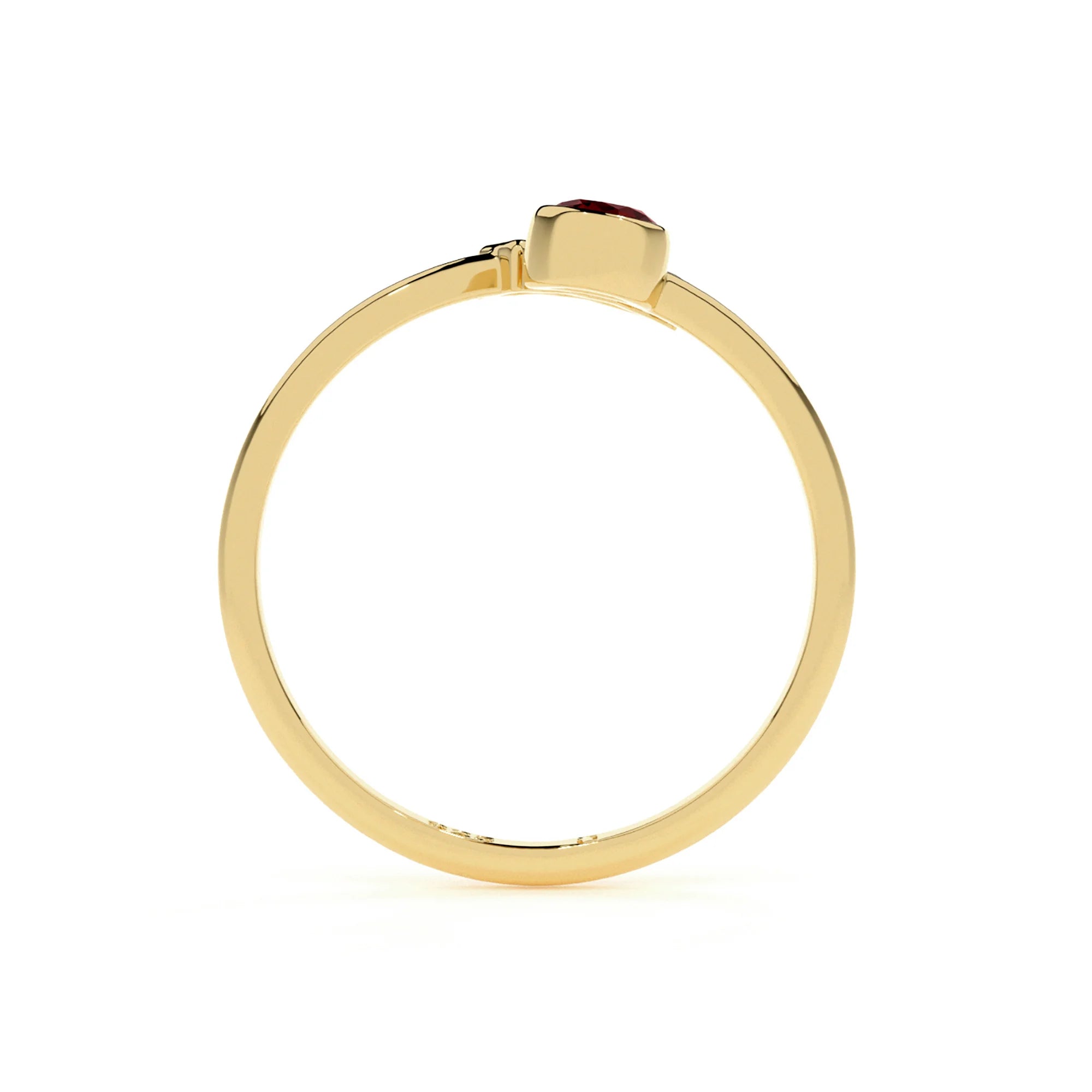 aquarius zodiac ring with natural red garnet gold vermeil