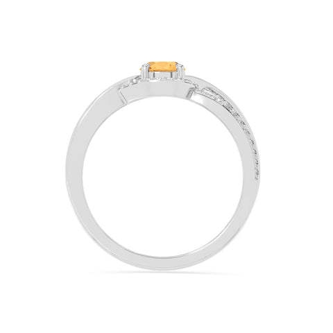 natural citrine solitaire engagement rings in sterling silver 