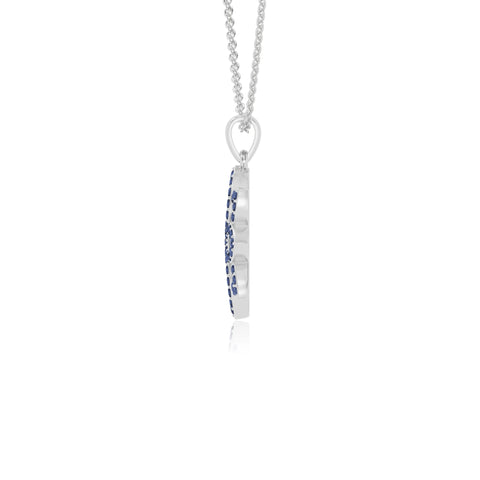 natural blue-sapphire flower necklaces in sterling silver 