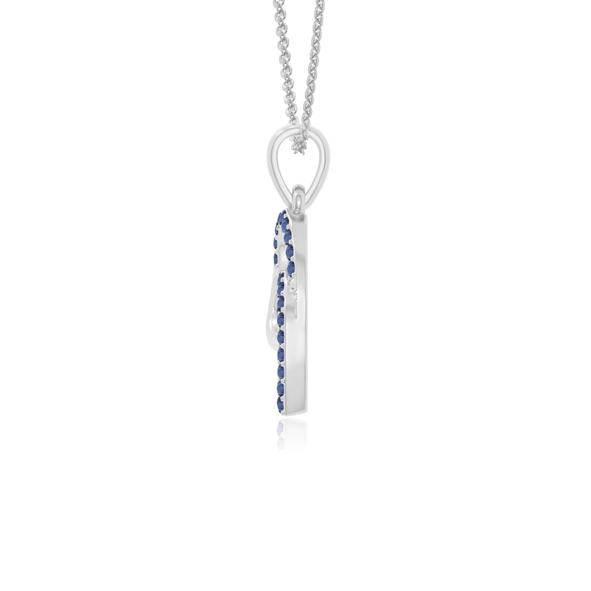 natural blue-sapphire heart in heart necklaces in sterling silver 