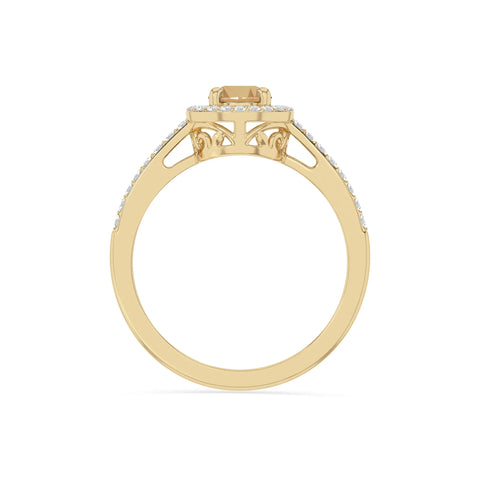 natural citrine solitaire halo engagement rings in yellow gold vermeil