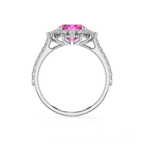 lab-grown pink-sapphire round half eterity halo solitaire engagement ring