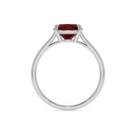 natural garnet cushion solitaire engagement ring