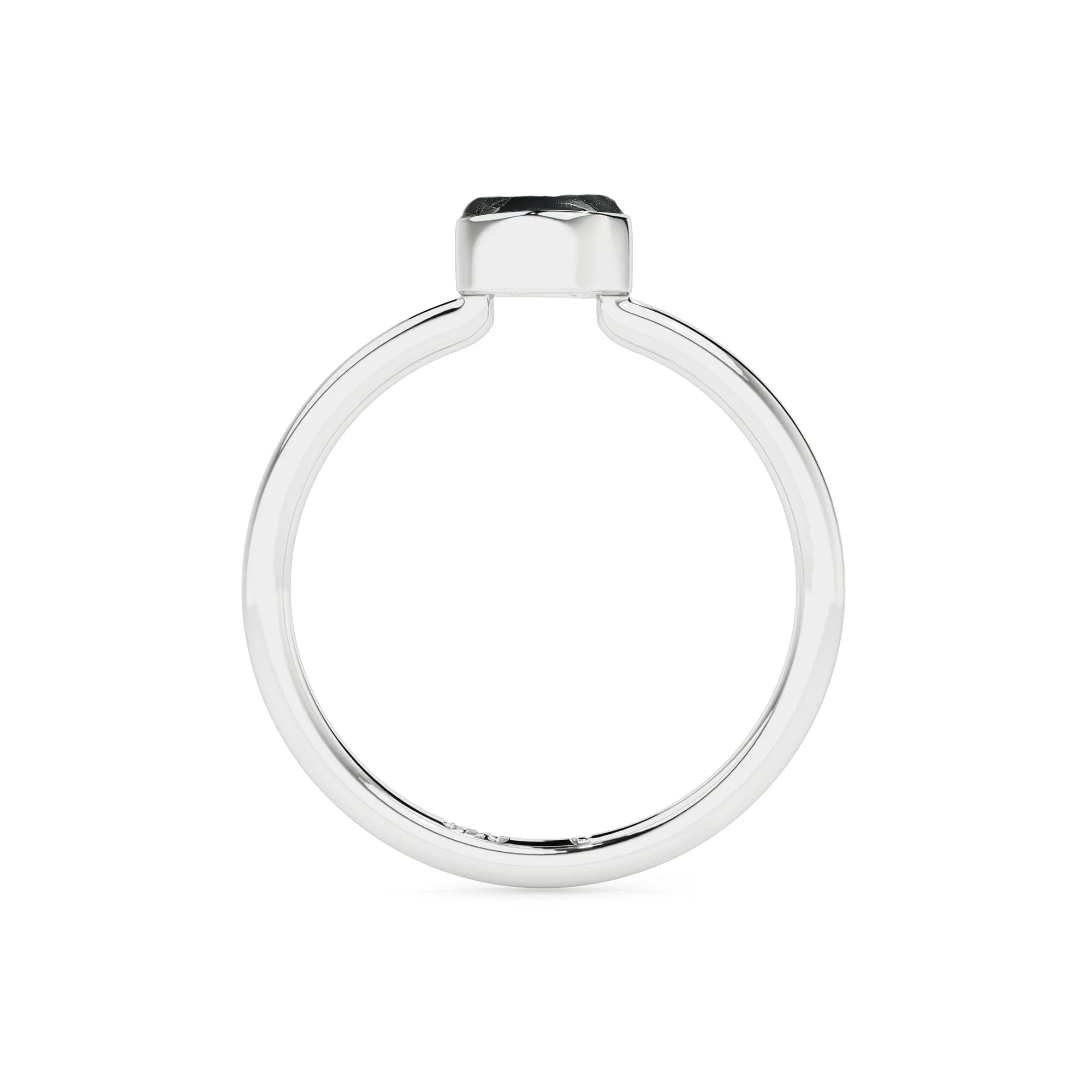 geode rough shape stackable bezel-set ring