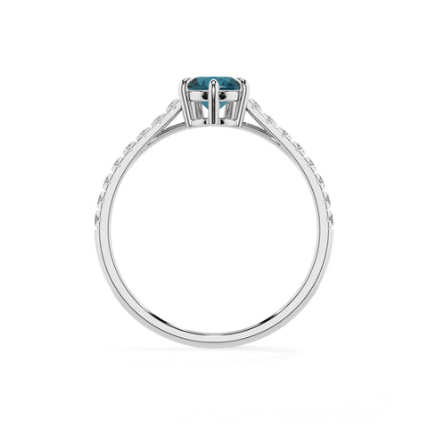 natural london blue topaz pear half eterity solitaire engagement ring