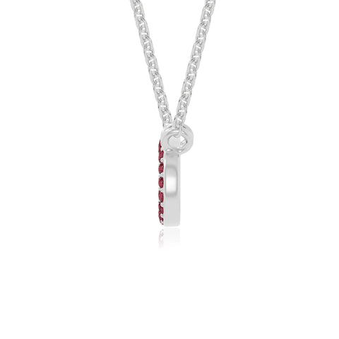 natural ruby oval paperclip necklaces in sterling silver 