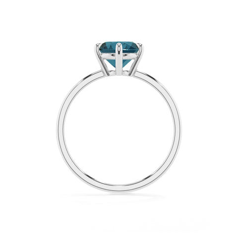 natural london blue topaz round solitaire engagement ring