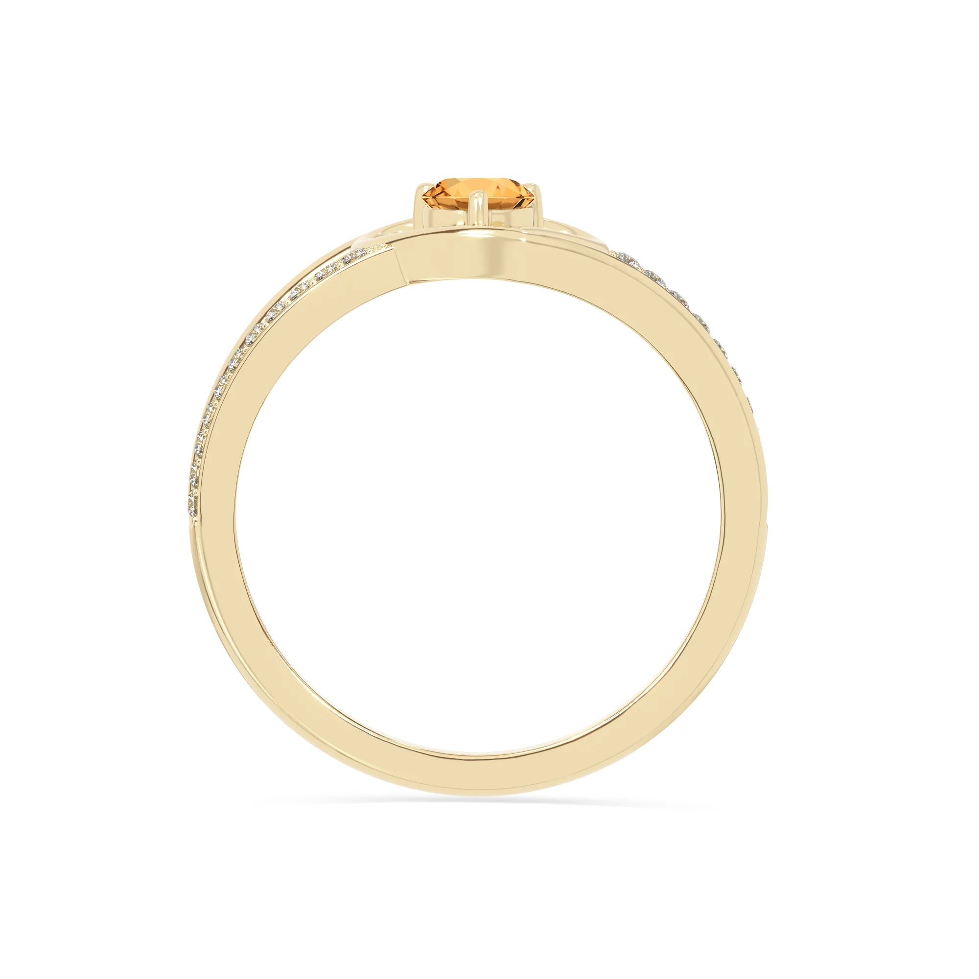 natural citrine heart promise rings in yellow gold vermeil