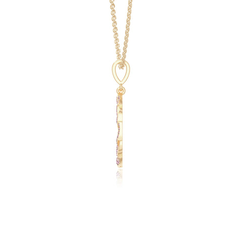 natural pink-tourmaline infinity love knot necklaces in yellow gold vermeil 