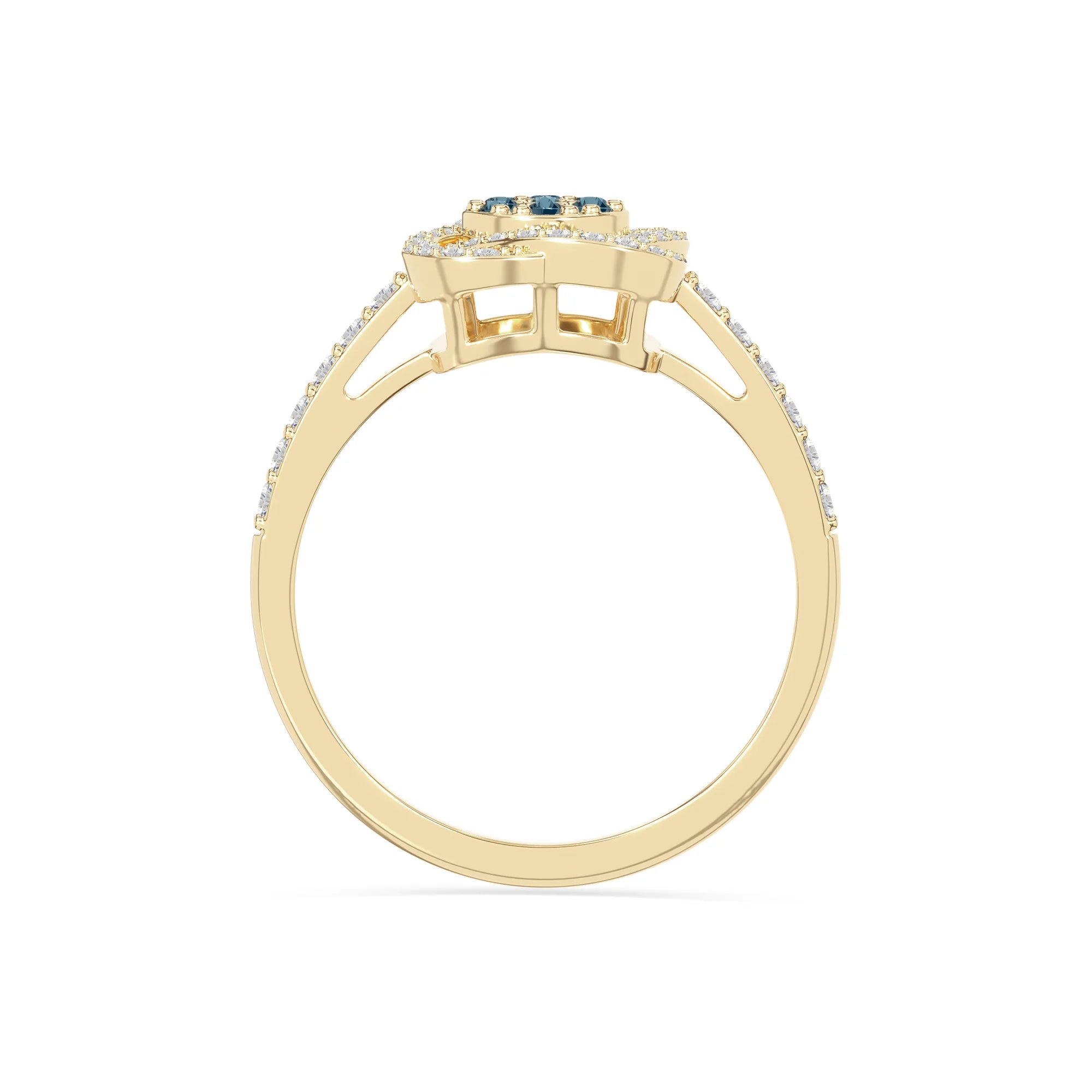natural london blue topaz infinity promise rings in yellow gold vermeil