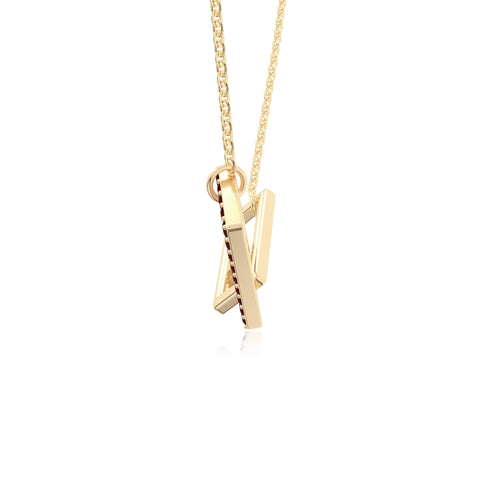 natural garnet interlock necklaces in yellow gold vermeil 