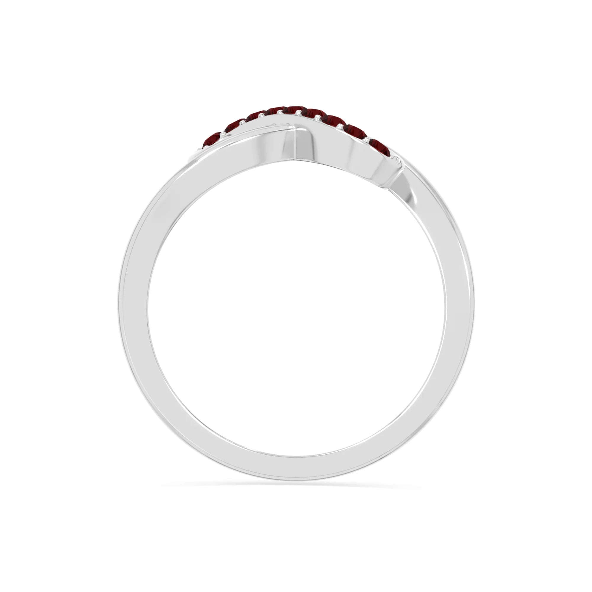 natural garnet infinity promise rings in sterling silver 