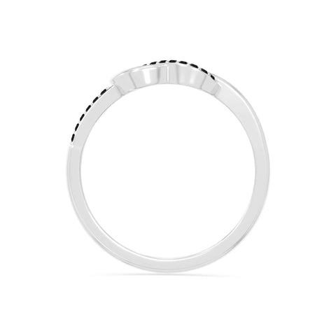 natural black onyx infinity knot promise rings in sterling silver 