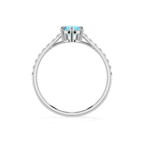 lab grown aquamarine pear half eterity solitaire engagement ring