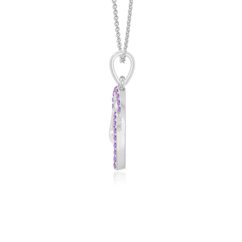 natural amethyst heart in heart necklaces in sterling silver 