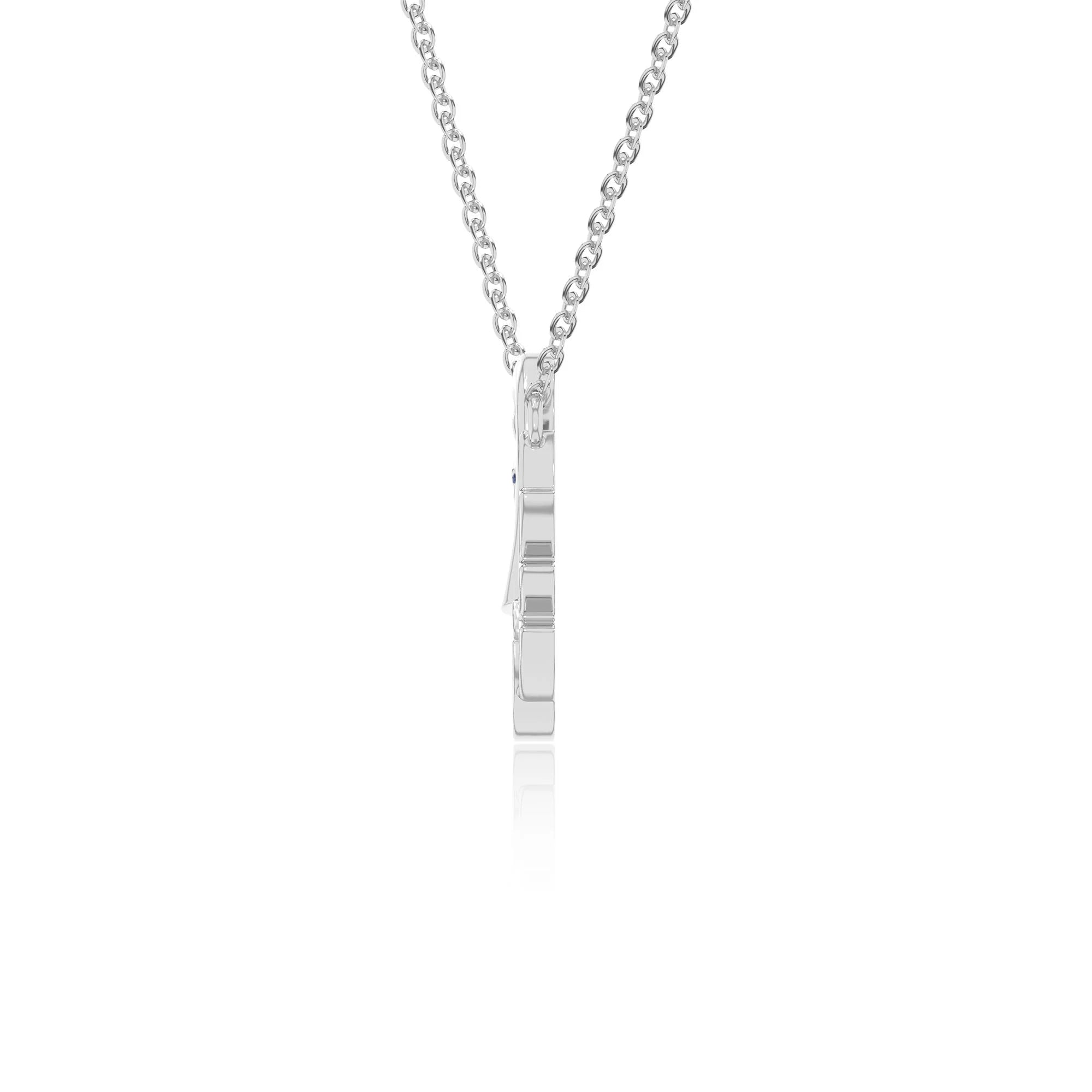 natural blue-sapphire mother child swan necklaces in sterling silver 