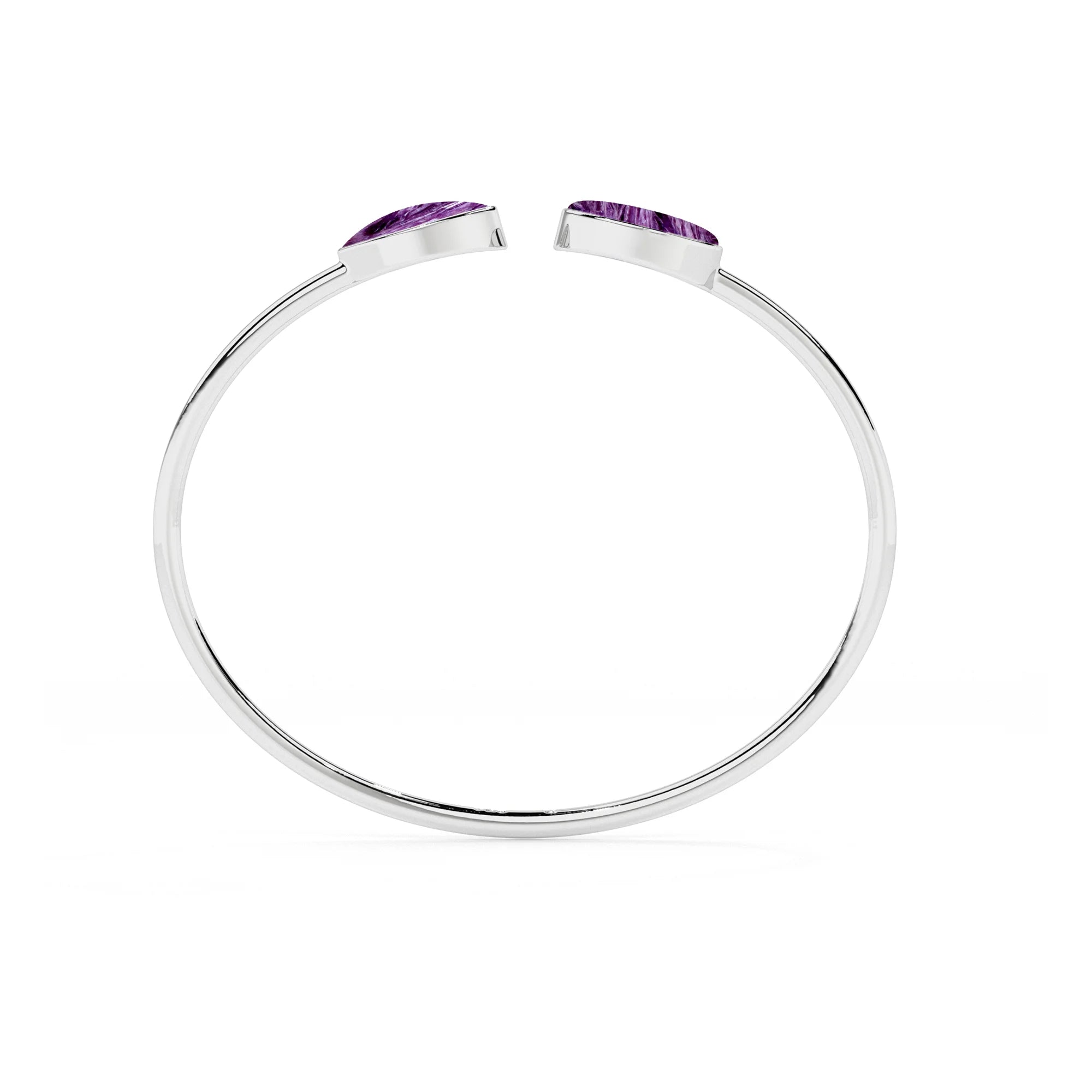 natural charoite oval-marquise shape twister bracelet
