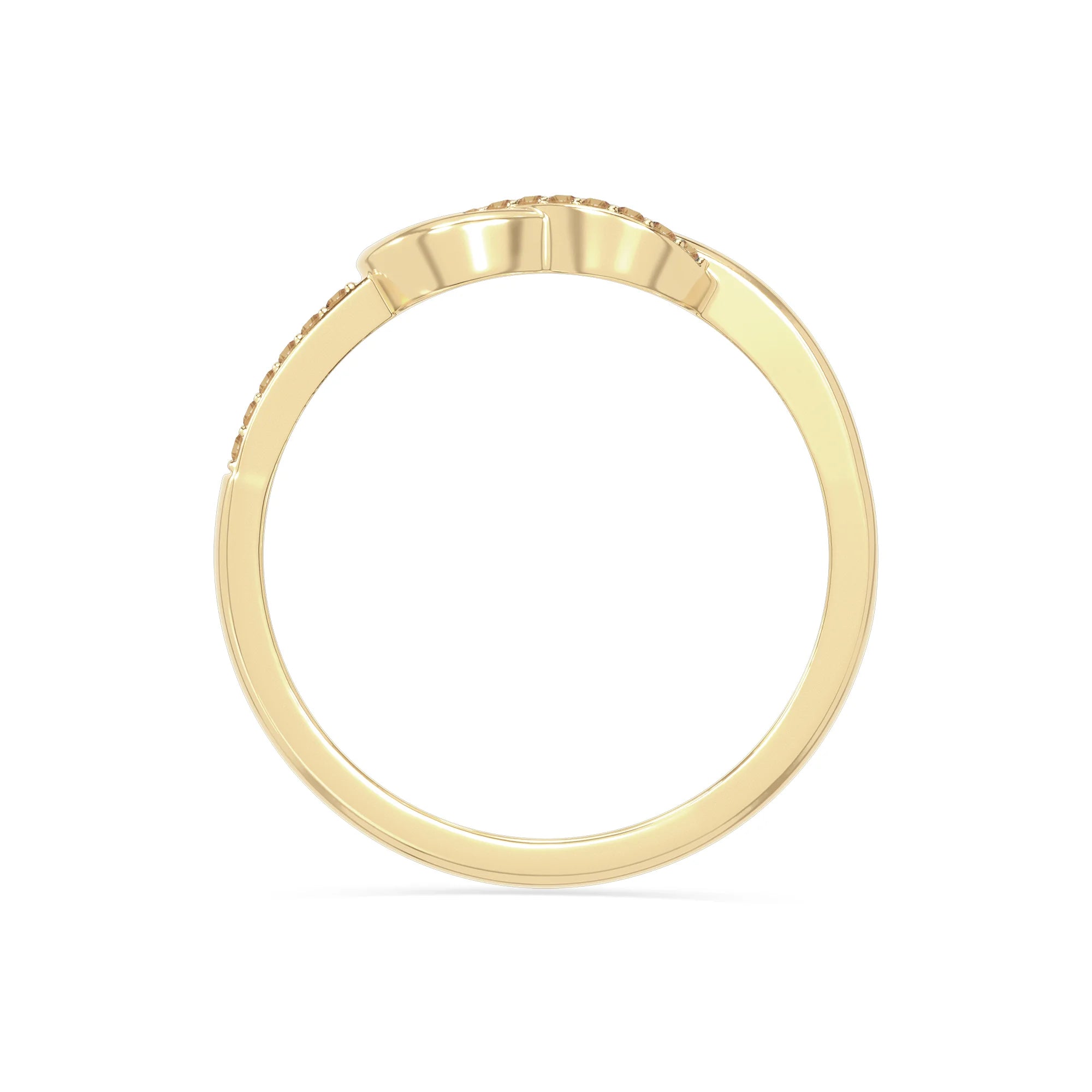 natural citrine infinity knot promise rings in yellow gold vermeil