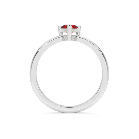 ruby pear cut solitaire prong-set ring