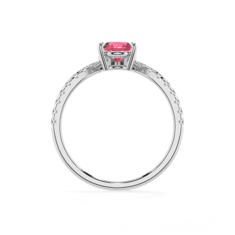 lab-grown pink-tourmaline pear solitaire engagement ring