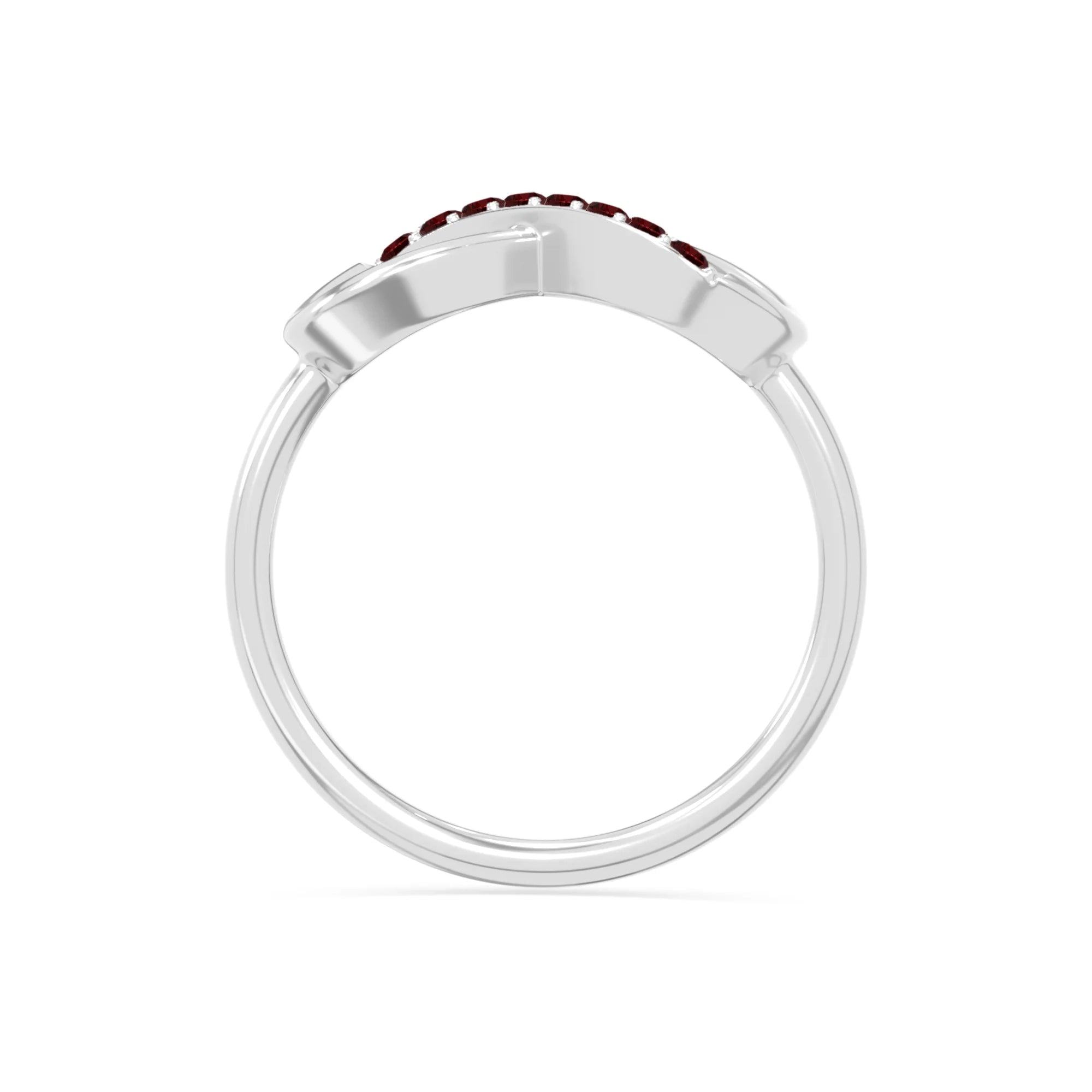 natural garnet infinity promise rings in sterling silver 