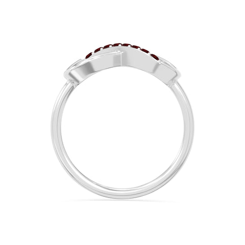 natural garnet infinity promise rings in sterling silver 