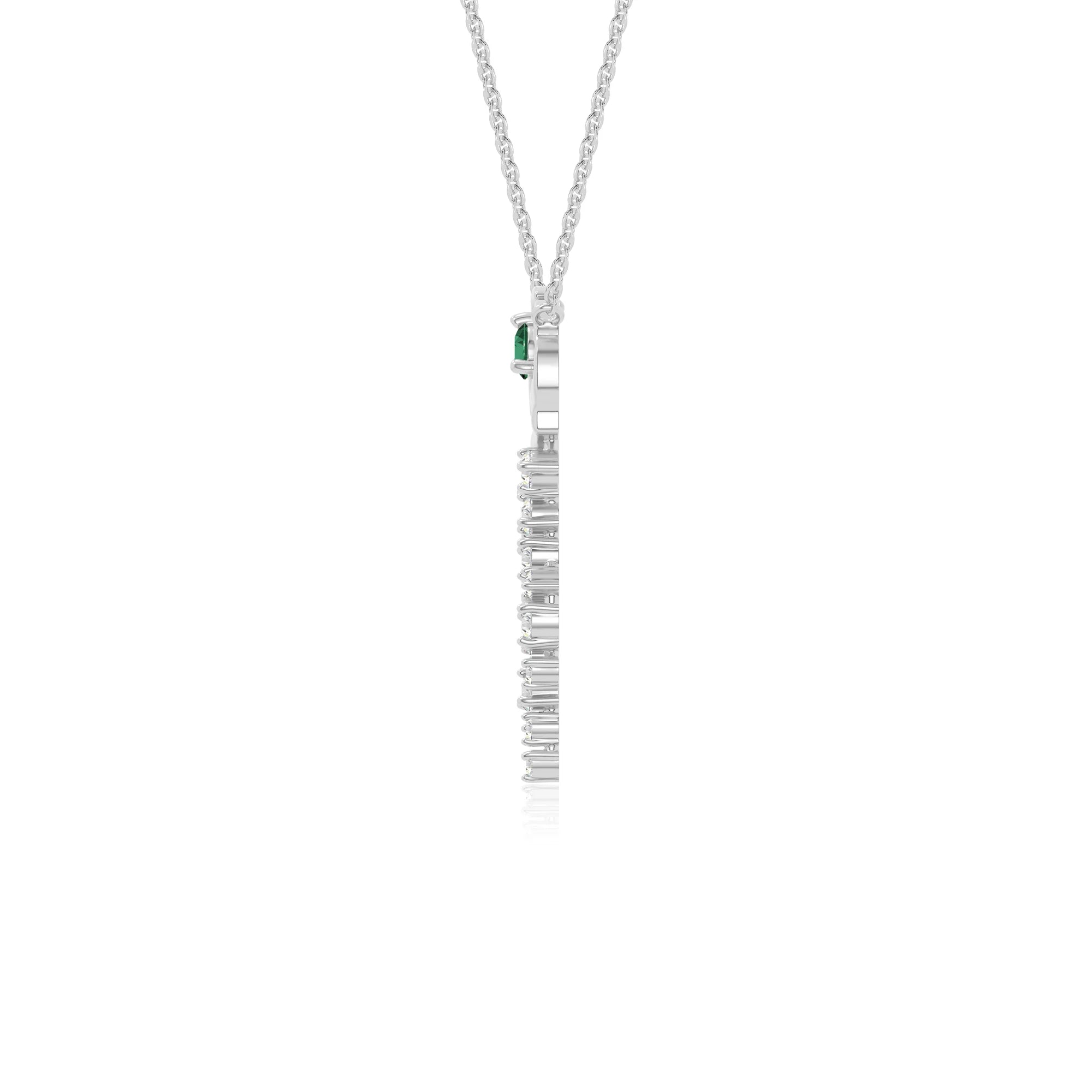 natural emerald rose flower necklaces in sterling silver 