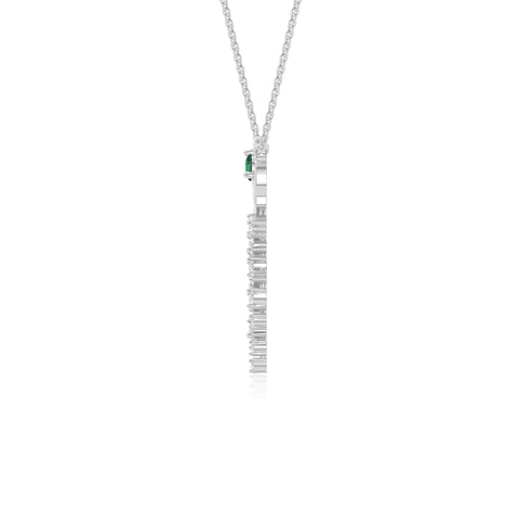 natural emerald rose flower necklaces in sterling silver 