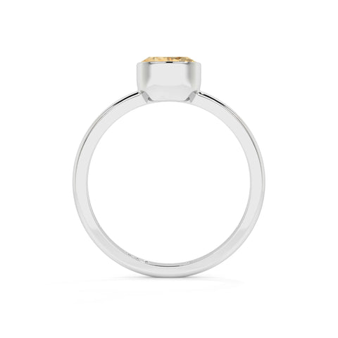 citrine round cut stackable bezel-set ring