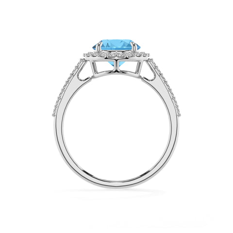 natural swiss blue topaz round half eterity halo solitaire engagement ring