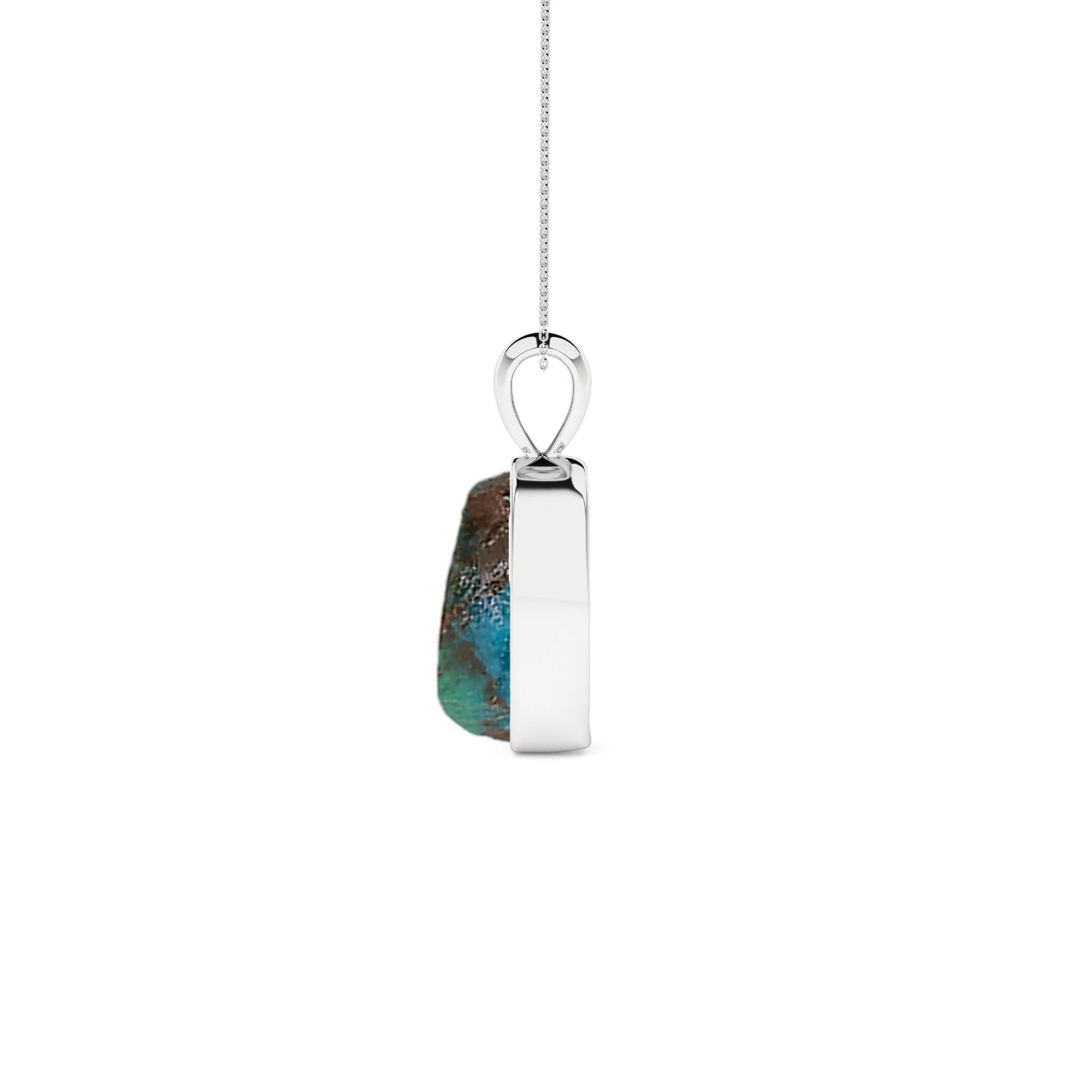 natural chrysocolla rough shape pendant necklace