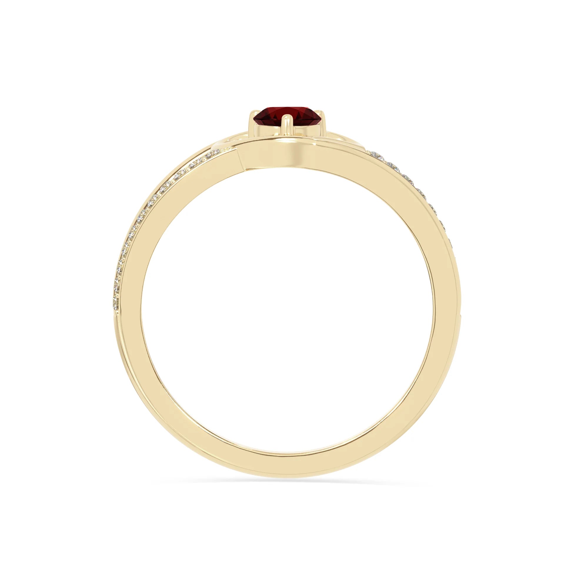 natural garnet heart promise rings in yellow gold vermeil