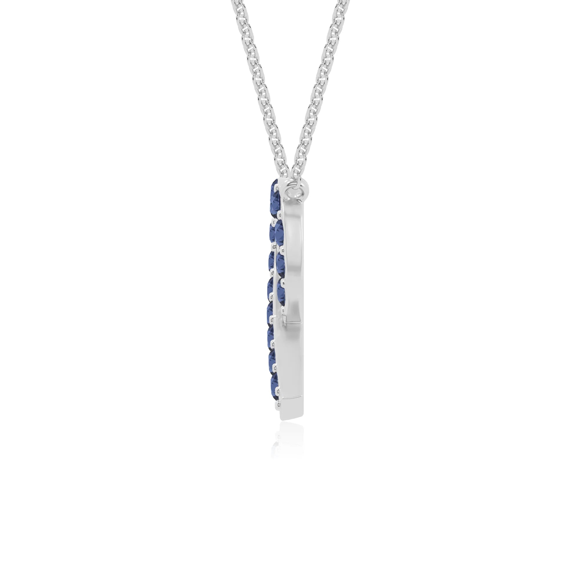 natural blue sapphire cancer ribbon necklaces in sterling silver 