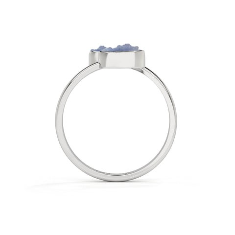 tanzanite rough shape stackable bezel-set ring