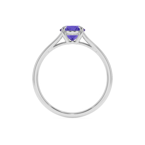 lab grown tanzanite oval solitaire engagement ring