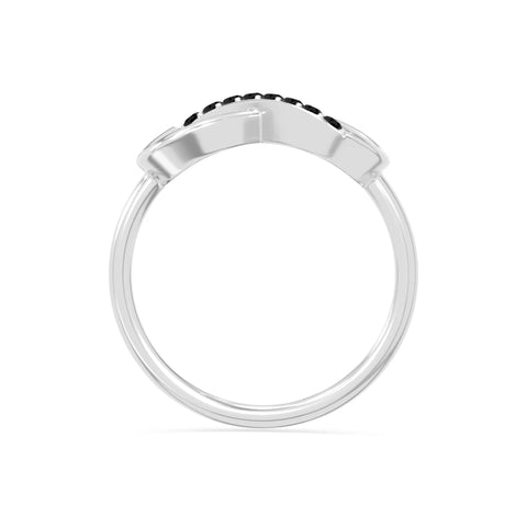 natural black onyx infinity promise rings in sterling silver 