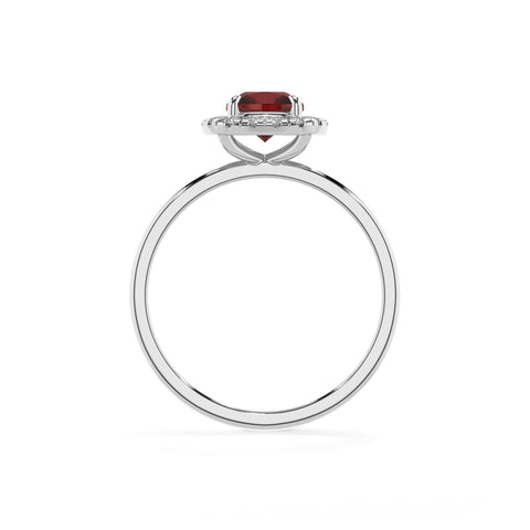 natural garnet cushion halo solitaire engagement ring