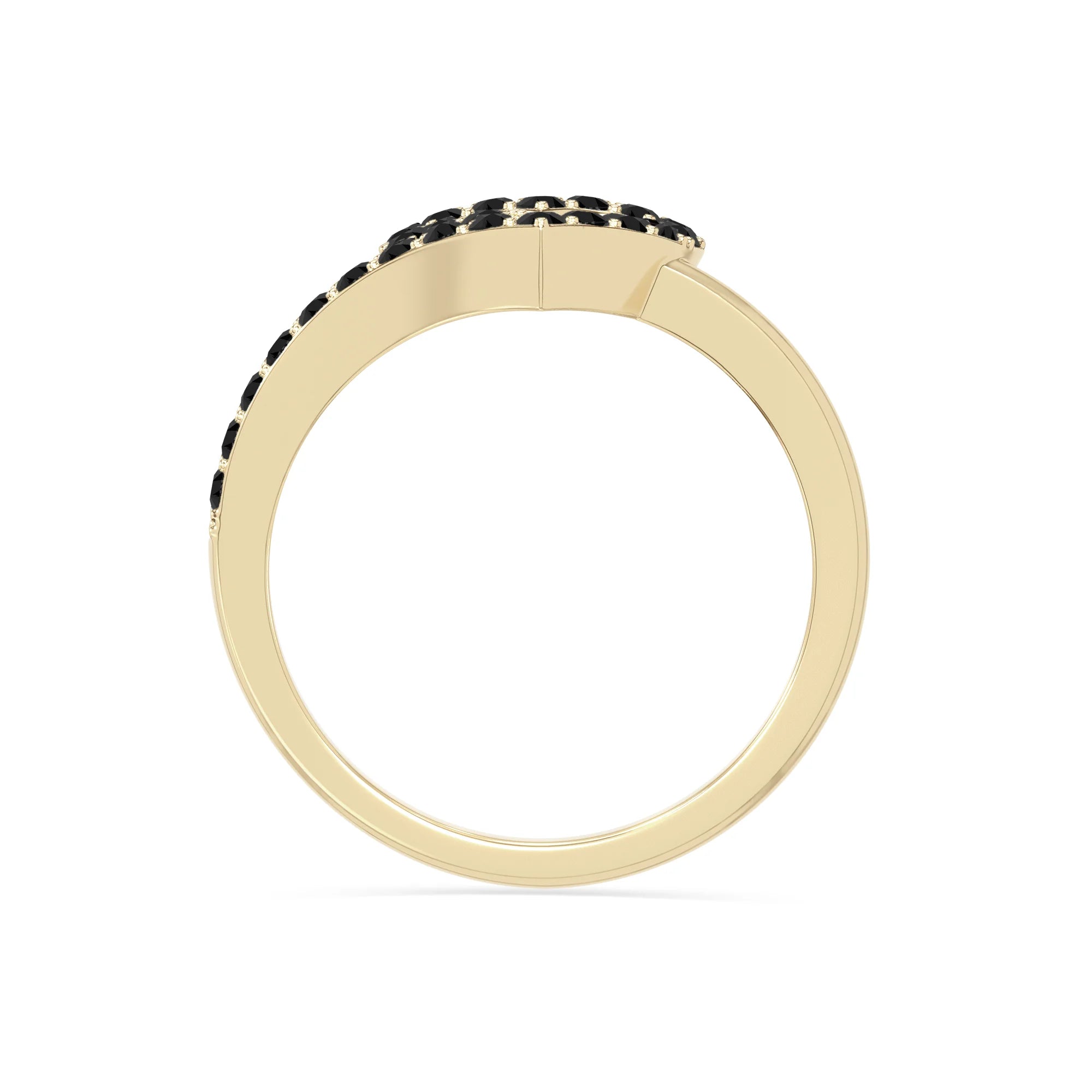 natural black onyx heart promise rings in yellow gold vermeil