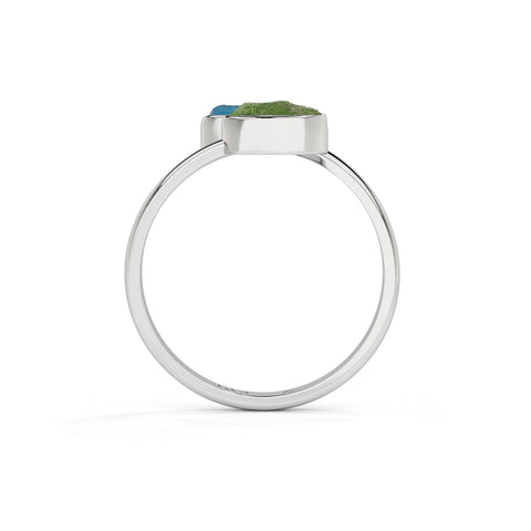 emerald-neon-apatite rough shape stackable bezel-set ring