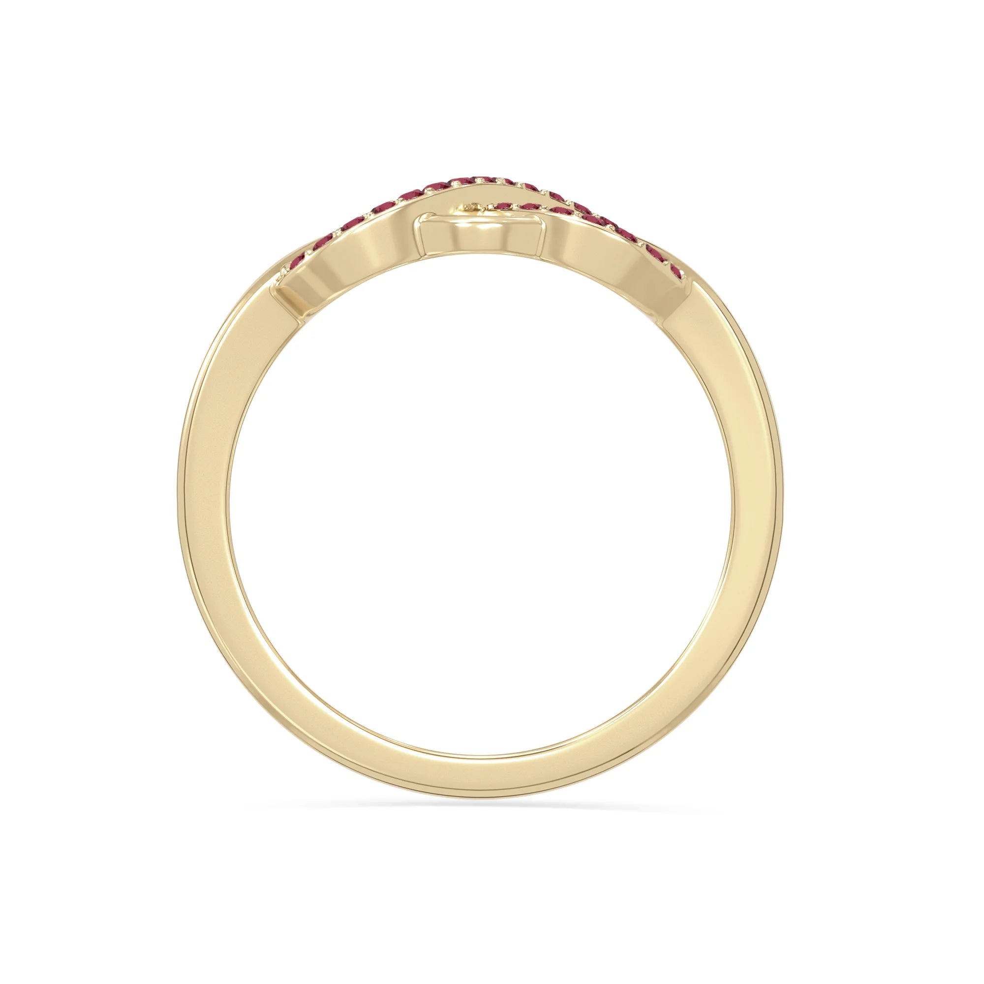 natural ruby infinity promise rings in yellow gold vermeil