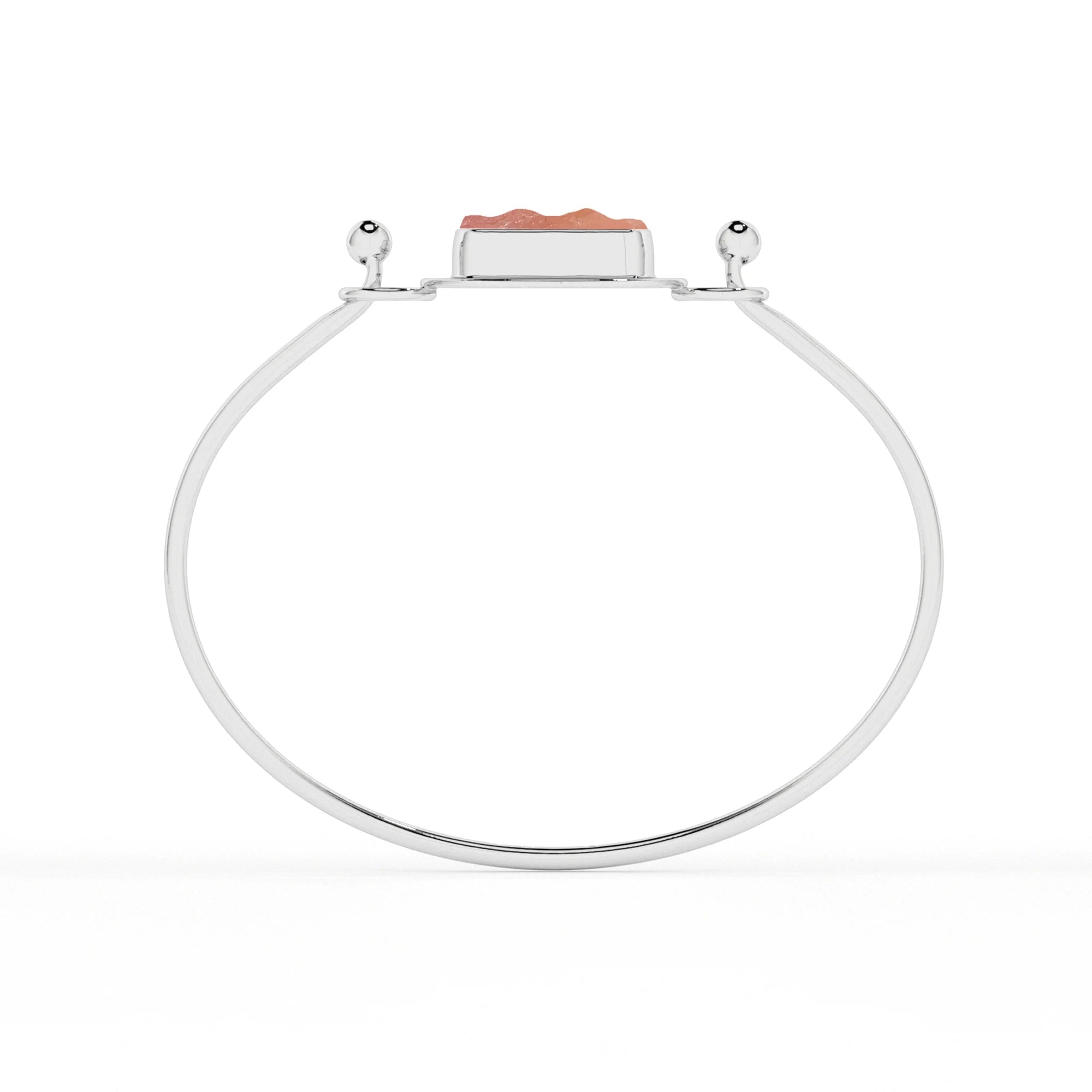 natural morganite rough shape twister bracelet