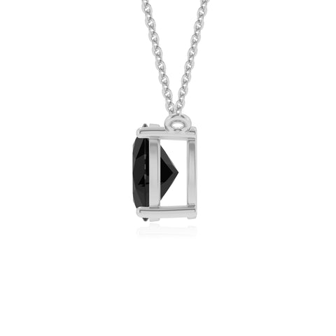 natural black-onyx oval shape solitaire v-bale pendant necklace