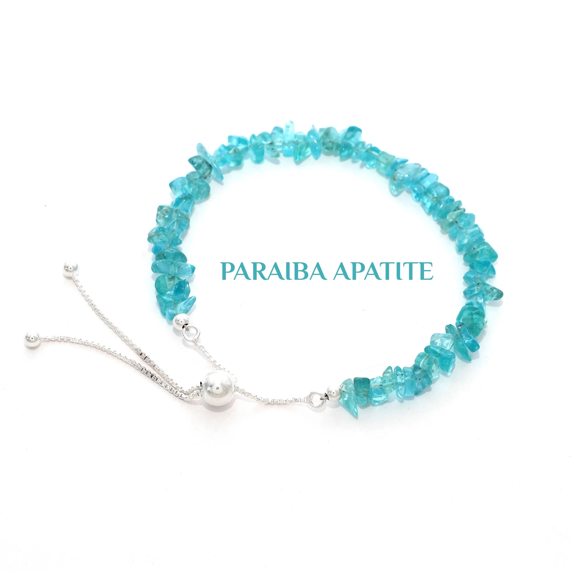 natural paraiba-apatite rough shape bolo bracelet