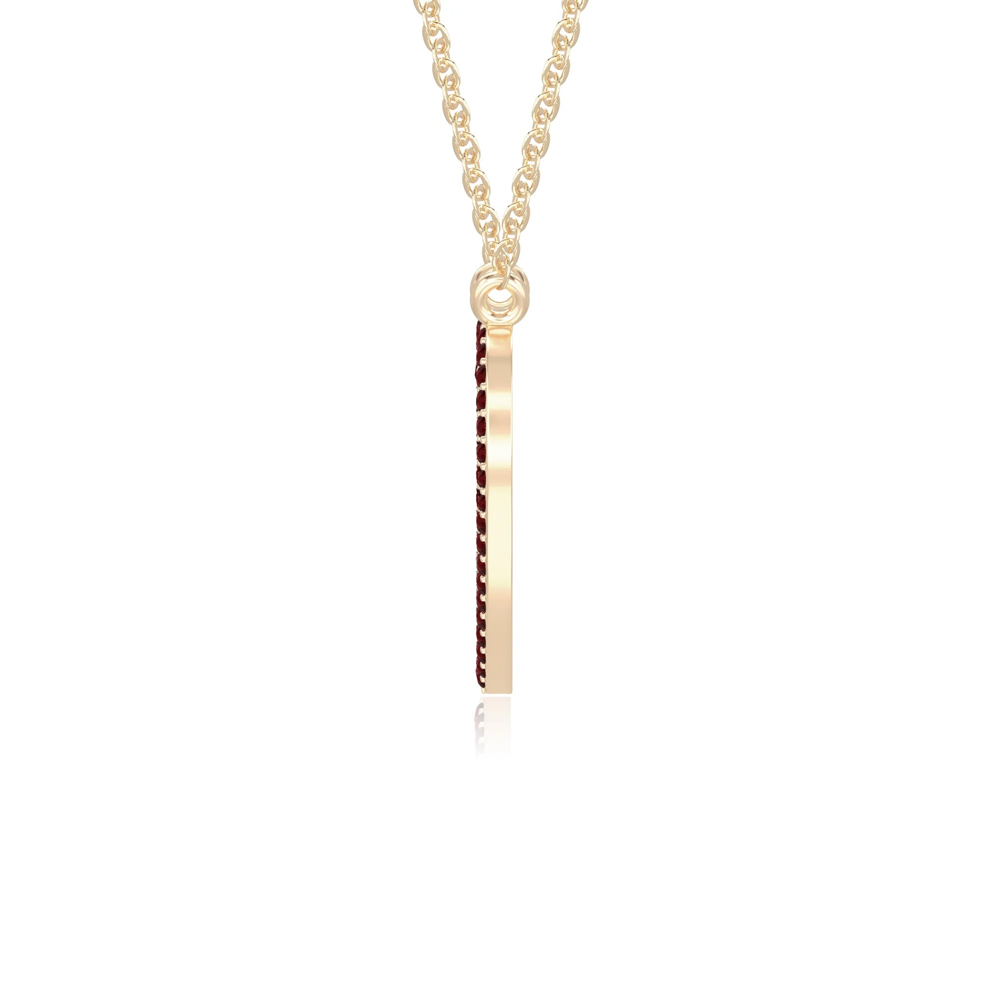 natural garnet heart necklaces in yellow gold vermeil 